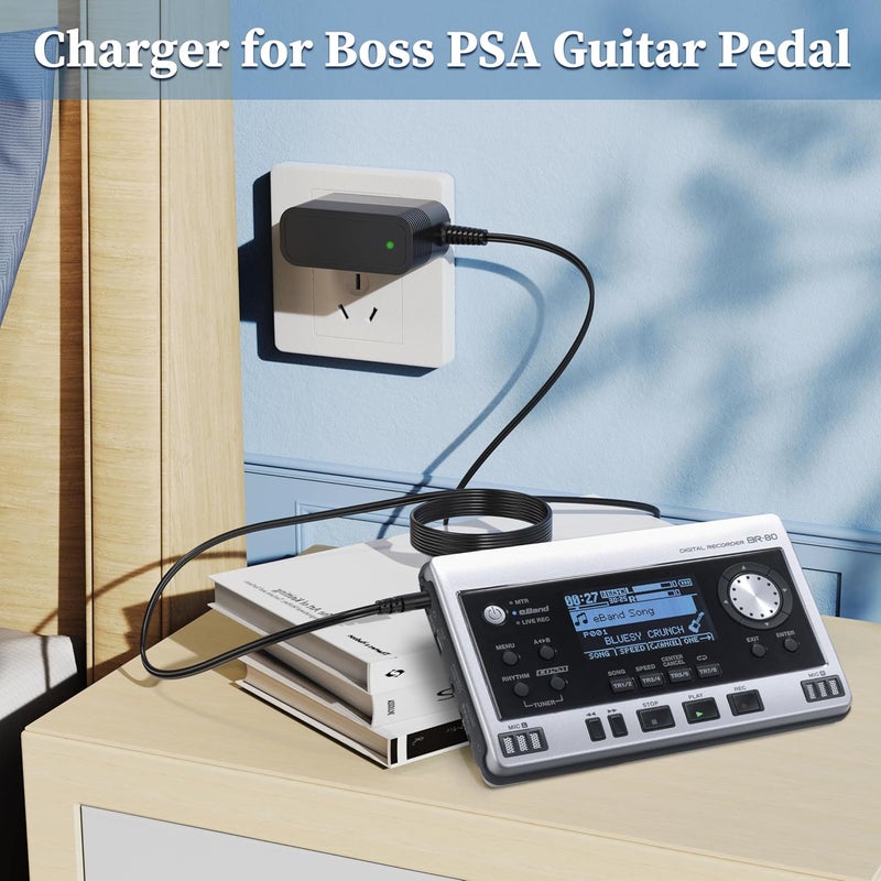 JATERSERN 9V Charger for Boss Guitar Pedal Power Supply Compatible with Boss PSA-120S ME-80 ME-70 ME-25 ME-50B GT-100 GT-1 GT-10 AD-10 BR-80 BR-600 DB-88 DB-90 CE-2B RE-20 RC-1 RC-3 Guitar Pedal Power Adapter - Image 3
